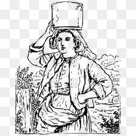Milk Maid Clip Arts - Outline Image Of Milkmaid, HD Png Download - maid png
