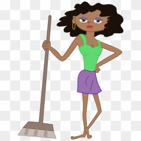 Standing,human Behavior,art - African Girl Sweeping Clipart, HD Png Download - maid png