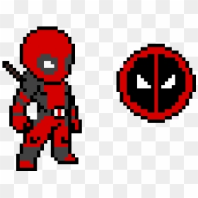 Deadpool Character And Logo - Deadpool Pixel Art, HD Png Download - minecraft character png