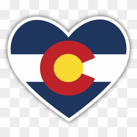 Colorado Flag Heart Sticker - Free Colorado Flag Heart, HD Png Download - colorado flag png