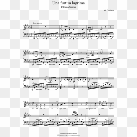 Una Furtiva Lagrima Sheet Music Composed By G - Hot Dog Led Zeppelin Piano Sheet Music, HD Png Download - lagrima png