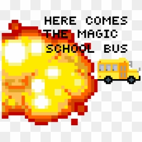 Pixel Art Explosion Png, Transparent Png - magic school bus png