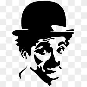 Stickers Muraux Cinéma - Charlie Chaplin Face Silhouette, HD Png Download - friend png