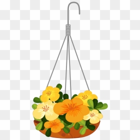 Hanging Basket Clip Art, HD Png Download - hanging plants png