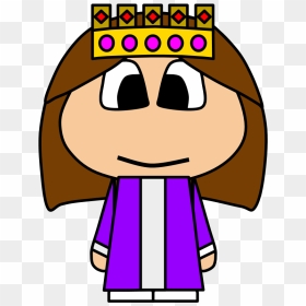 Queen, Crown, Big Eyes, Cartoon Person - Cartoon Person With A Crown, HD Png Download - queens crown png