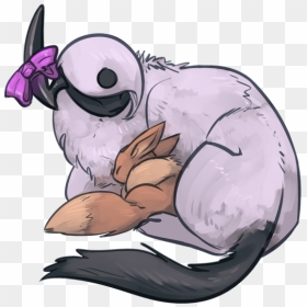 Scarfy And Lucy Sleeping Together - Absol Sleeping, HD Png Download - absol png