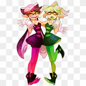Callie And Marie Fanart, HD Png Download - splatoon squid png