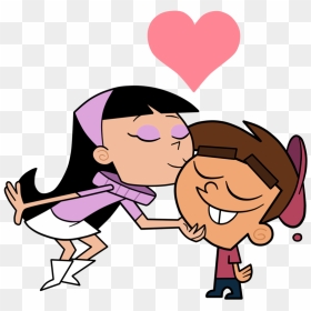 The Fairly Oddparents - Timmy Turner And Trixie Kiss, HD Png Download - fairly odd parents png