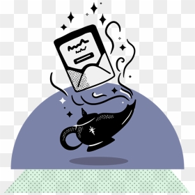 An Email Coming Out Of A Magic Genie Lamp , Png Download, Transparent Png - genie png