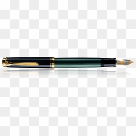Pelikan Souverän Black/green Fountain Pen - Fountain Pen, HD Png Download - gold trim png
