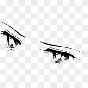 Crying Anime Eye Drawing, HD Png Download - lagrima png