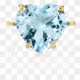 Blue Topaz And Rainbow Heart Ring - Diamond, HD Png Download - topaz png