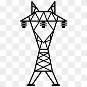 Power Line With Three Insulators Comments - Transmission Lines Clip Art, HD Png Download - power lines png