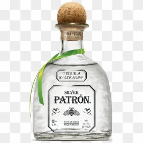 Patron Silver 40% - Tequila Patron Silver, HD Png Download - patron bottle png