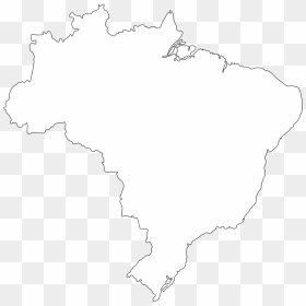 Contorno Do Mapa Do Brasil, HD Png Download - bandeira do brasil png