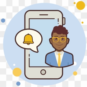 Man Phone Notification Bell Icon - Private Account Cartoon, HD Png Download - notification bell png