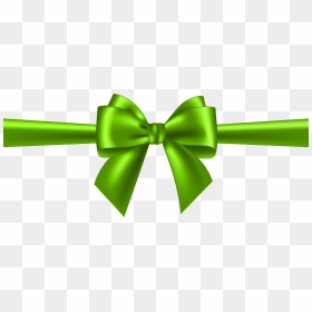 Green Bow Transparent Clip Art - Transparent Background Golden Ribbon, HD Png Download - green bow png