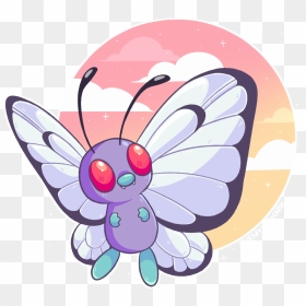 Butterfree 🦋💚 Available As Shirts, Stickers, Phone - Portable Network Graphics, HD Png Download - butterfree png