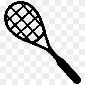 Tennis Racquet - Black And White Badminton Racket, HD Png Download - tennis racquet png