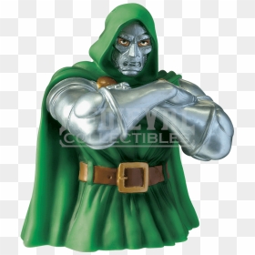 Doctor Doom Bust Bank - Villain With Green Hood, HD Png Download - doctor doom png