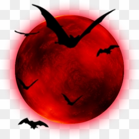 #red #moon #bats #halloween - Picsart Photo Studio, HD Png Download - red moon png