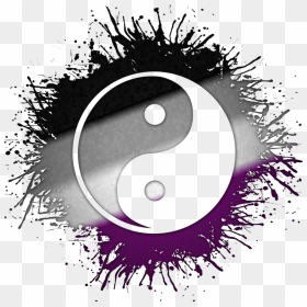 Yin And Yang Symbol Silhouetted Out Of Asexual Flag - Rainbow Yin And Yang, HD Png Download - yin yang symbol png