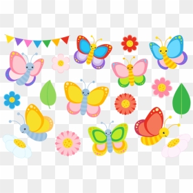 Boho Chic Pink Watercolor Flowers Clipart - Colorful Clipart Butterfly, HD Png Download - boho png