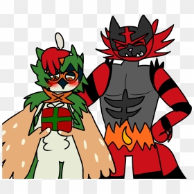 Incineroar Brings Presents - Incineroar X Decidueye Fluff, HD Png Download - incineroar png