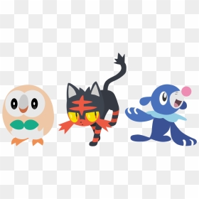 Best Free Pokemon Co Vector Images - Pokemon Sun And Moon Starters, HD Png Download - nintendo 3ds png