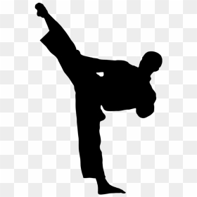 Kick Karate Martial Arts Taekwondo Clip Art - Karate Black And White, HD Png Download - karate png