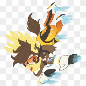 Violetfeatheroficial, Crossover, Overwatch, Ponified, - Transparent Background Tracer Png, Png Download - tracer overwatch png