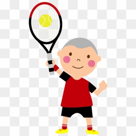 Tennis Sports Child Boy Clipart - 人 イラスト フリー 素材 テニス, HD Png Download - tennis racquet png