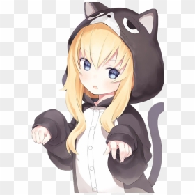 Kawaii Cute Cat Anime, HD Png Download - vhv