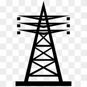 Vector Illustration Of Transmission Towers Carry Electrical - Vector Windmill Clipart Black And White, HD Png Download - power lines png