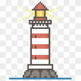 Pixelart Pixels Bit Light - Minecraft Lighthouse Pixel Art, HD Png Download - light house png