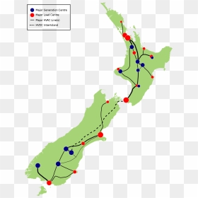 Blank New Zealand Map, HD Png Download - power lines png