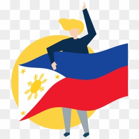 A Woman With A Philippine Flag - Philippine Flag Vector Png, Transparent Png - philippine flag png