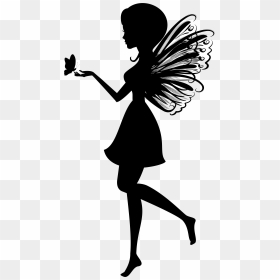Transparent Fairy Butterfly - Fairy Butterfly Silhouette, HD Png Download - fairy wings side view png