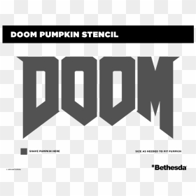 Doom Carving Stencil In-body - Graphic Design, HD Png Download - pumpkin outline png