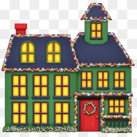 Christmas Lights Cartoon Clipart - House With Christmas Lights Clipart, HD Png Download - light house png