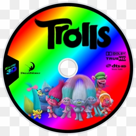 Trolls 3d Disc Image - Trolls Cupcake Toppers, HD Png Download - trolls movie png