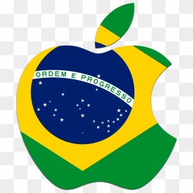 Logo Da Apple Com A Bandeira Do Brasil - Flag Of Brazil, HD Png Download - bandeira do brasil png