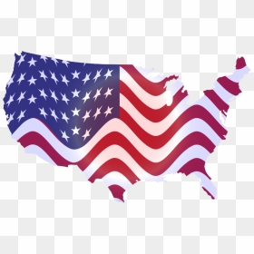 America Clipart Wavy - United States Of America Map, HD Png Download - american flag on pole png