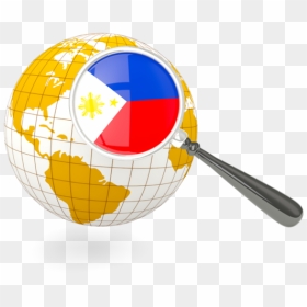Magnified Flag With Globe - New Zealand Globe Png, Transparent Png - philippine flag png