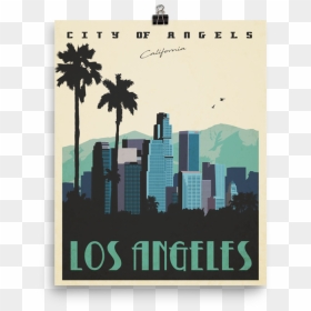 Transparent Los Angeles Skyline Silhouette Png - California Twa Travel Posters Los Angeles, Png Download - los angeles skyline silhouette png