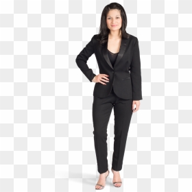 Women"s Shawl Lapel Black Tuxedo - Women Tuxedo Plus Size, HD Png Download - tux png