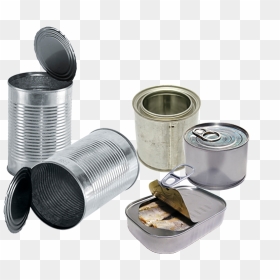 Metal Food Tins Like The Type Used For Canned Vegetables, - Recycled Food Tin Can, HD Png Download - tin can png