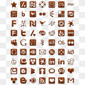 Wood Social Networking Icon Pack By Webtreatsetc, HD Png Download - networking icon png