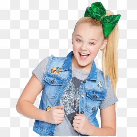 Jojo Siwa With Green Bow In Hair Transparent Png - Jojo Siwa Denim Jacket, Png Download - green bow png
