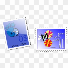 Vector Graphics Of Gnome And Butterfly Postal Stamps - Con Tem Thư Vector, HD Png Download - cancelled stamp png